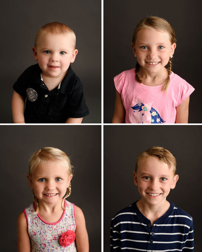 Set of 4 children's portraits